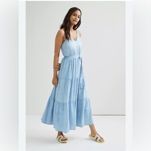 Anthropologie Cloth & Stone Chambray Maxi Dress